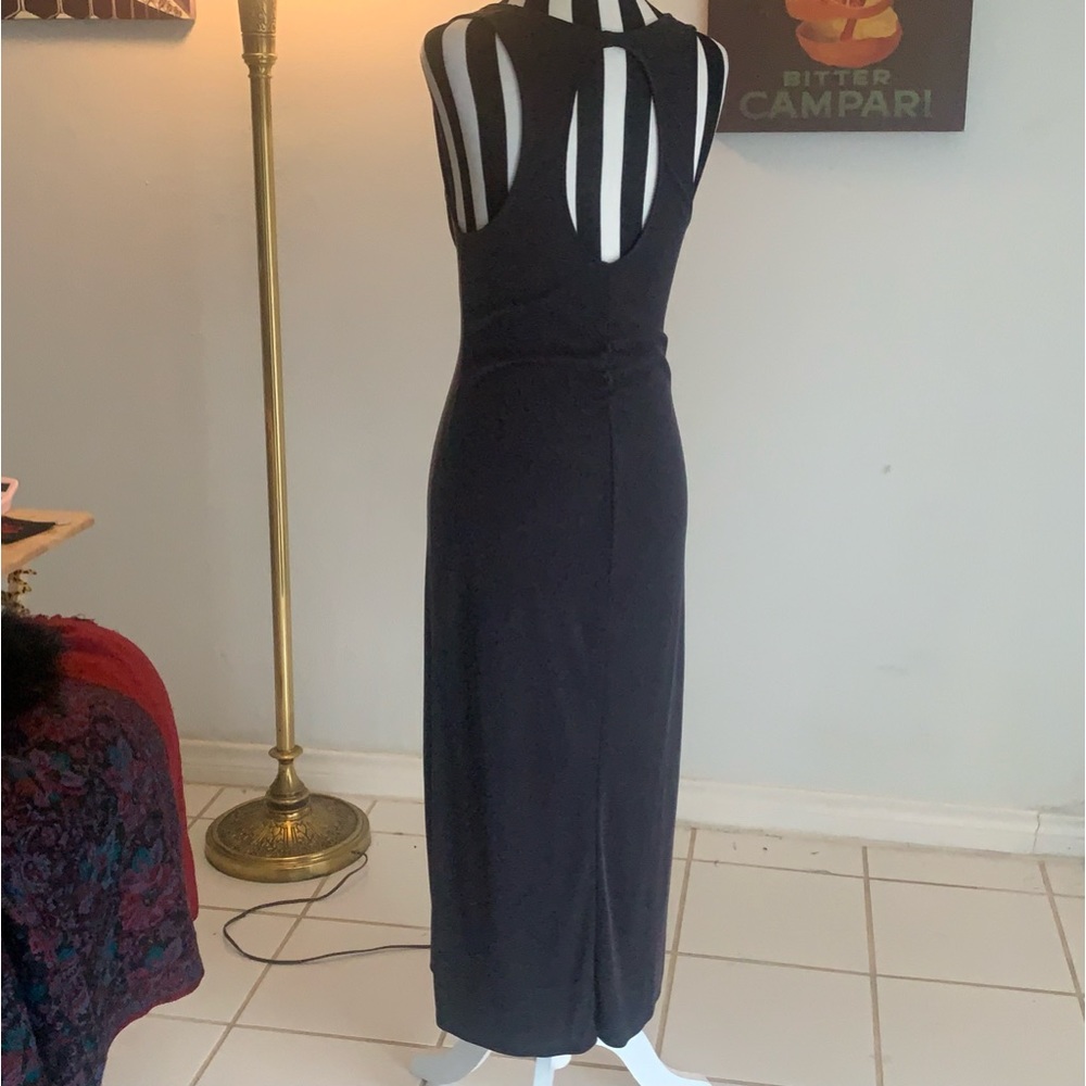 nwot Free people black/charcoal cinched maxi dress - Picture 3 of 10